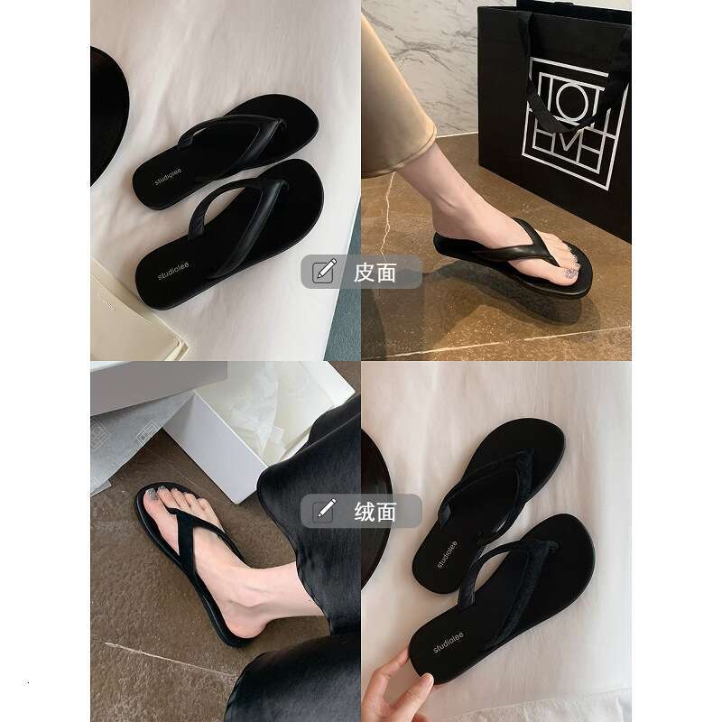 Grape Mom Studiolee Minimalist Toe-Post Beach Vacation Fashionable Color-Block Versatile Flip-Flops for Women Outdoor Summer
