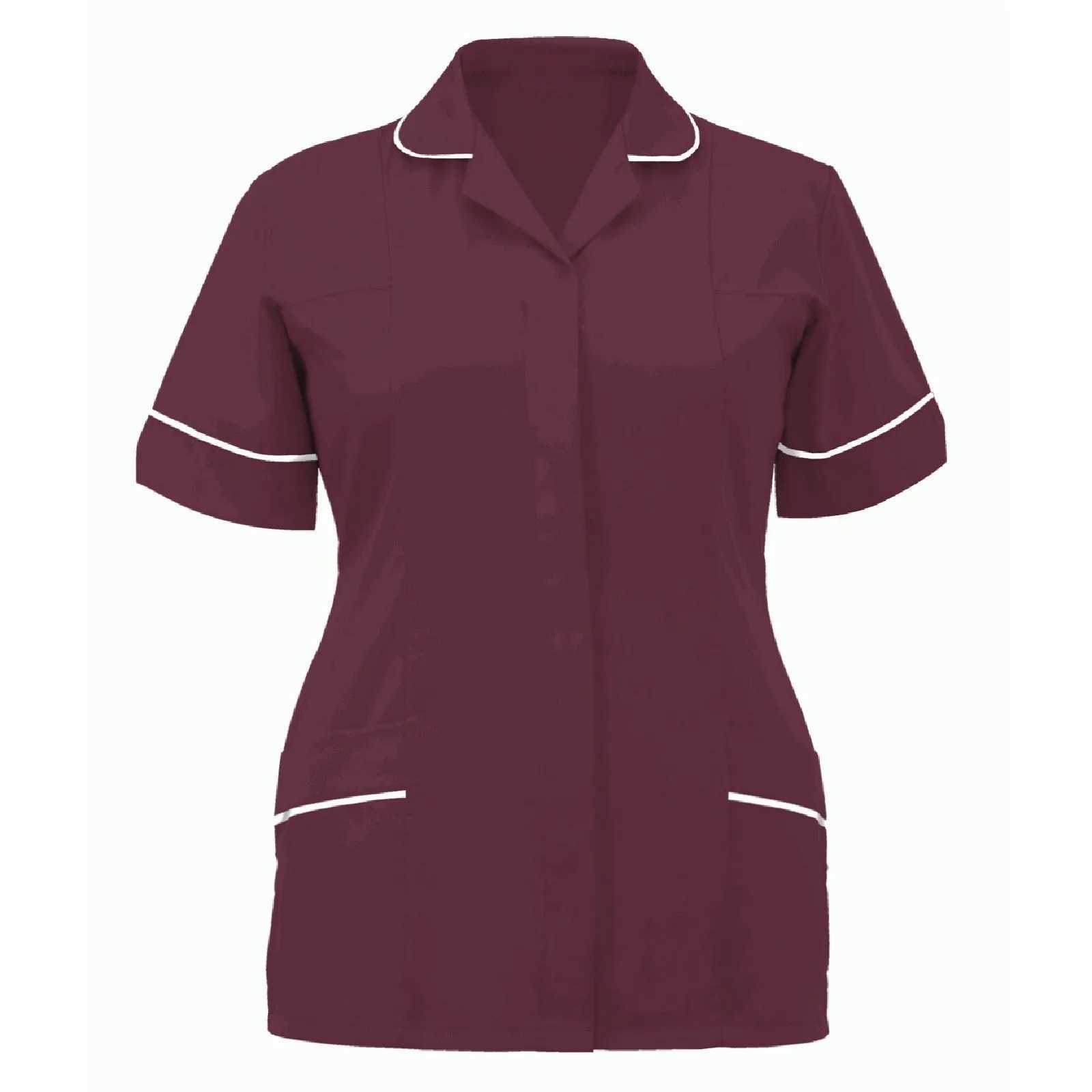 Women Nurses Tunic Uniform Clinic Carer Lapel Protective Clothing Tops Summer Ladies Plus Size Sexy Scrub Work Nurse Uniform New X250528