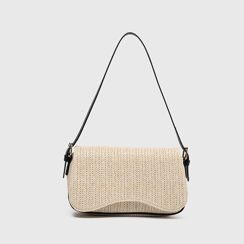 Luxury Brand Designer Bag 2025 Summer New Straw Handheld Shoulder Fashion Women's French Niche Woven Underarm Bag