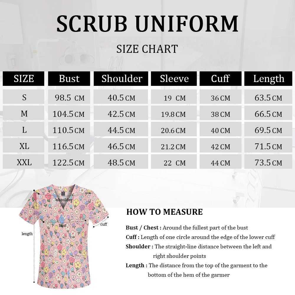 Printing Cartoons Surgical Gown Short-Slved T-shirt Cotton Operating Room Doctor Scrub Top Men Overalls Nursing Uniforms Women X2505281