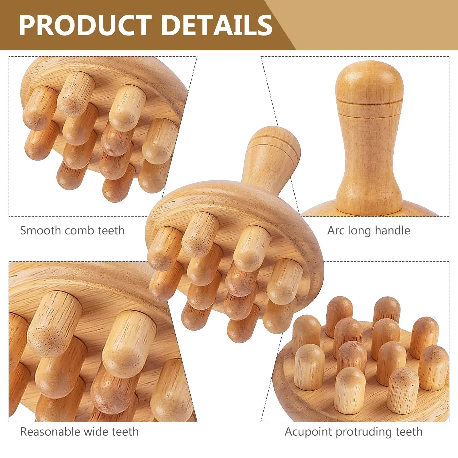 Wooden Mushroom Massager Manual Massage Tool Wood Mushroom Massage Tools Muscle Tension Local Fat Gua Sha for Full Body Use 250519