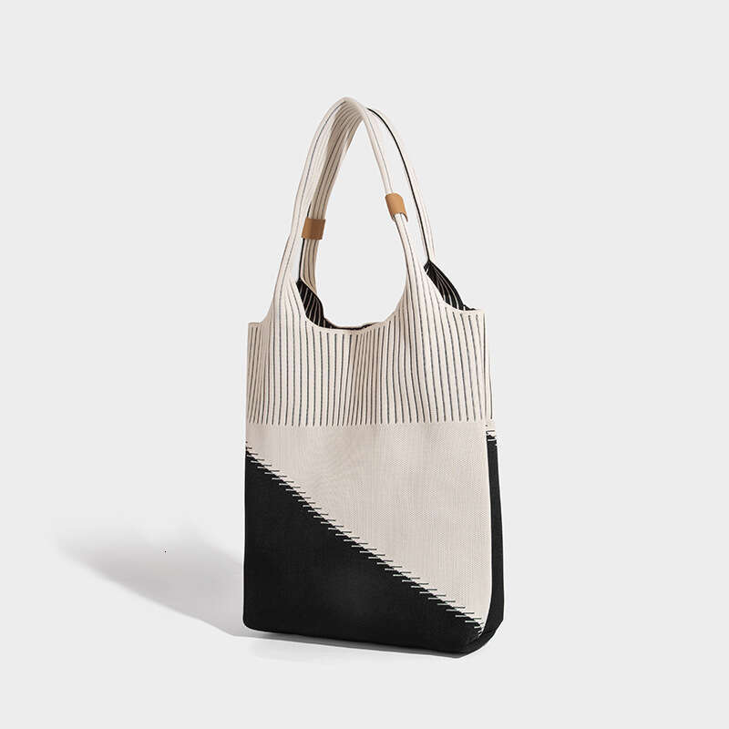Retro color Wrist Bag New Original Design Stripes Knitted Student Girl Casual Shoulder Handbag Women