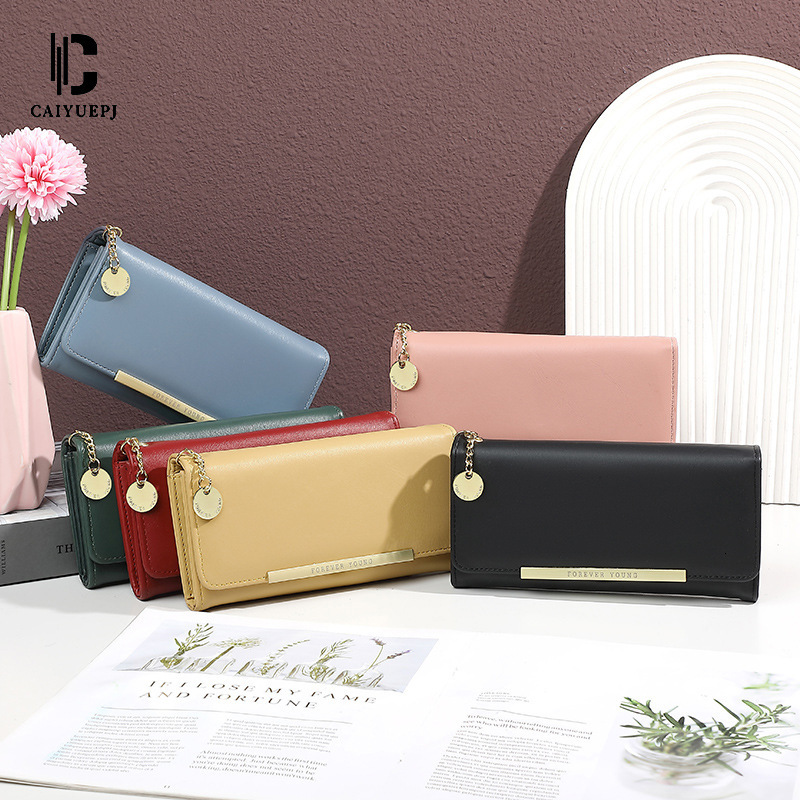New Women's Long Wallet Coin Wallet Women's Solid Color Zipper Handbag Designer Men's Daily Commuting Fashion Wallet