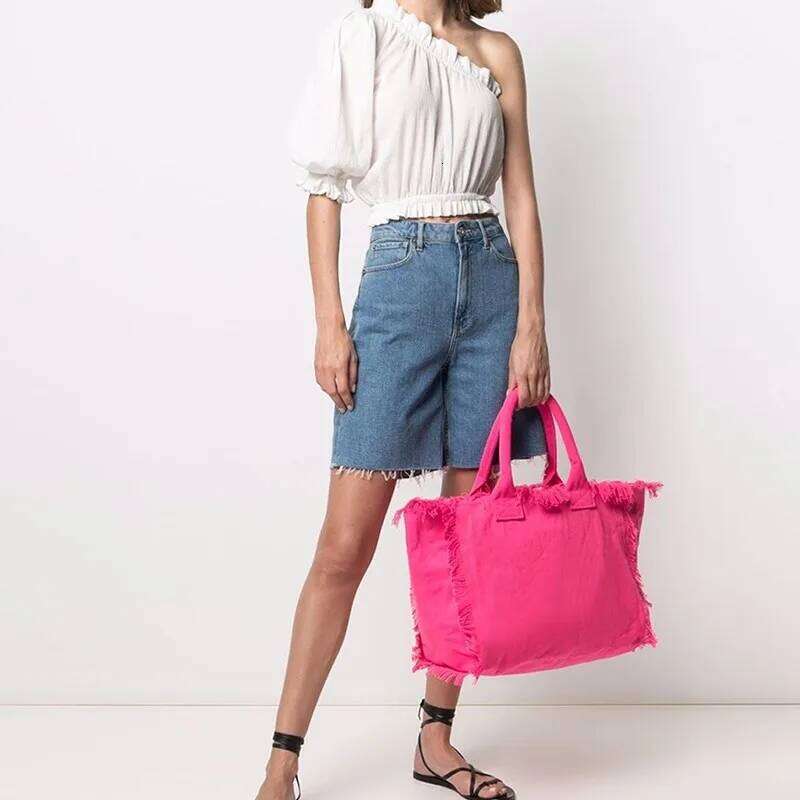 Christmas Present Simple Fashion Design Women's Tassels Handbag Large Capacity Canvas Beach Brand Tote Bag