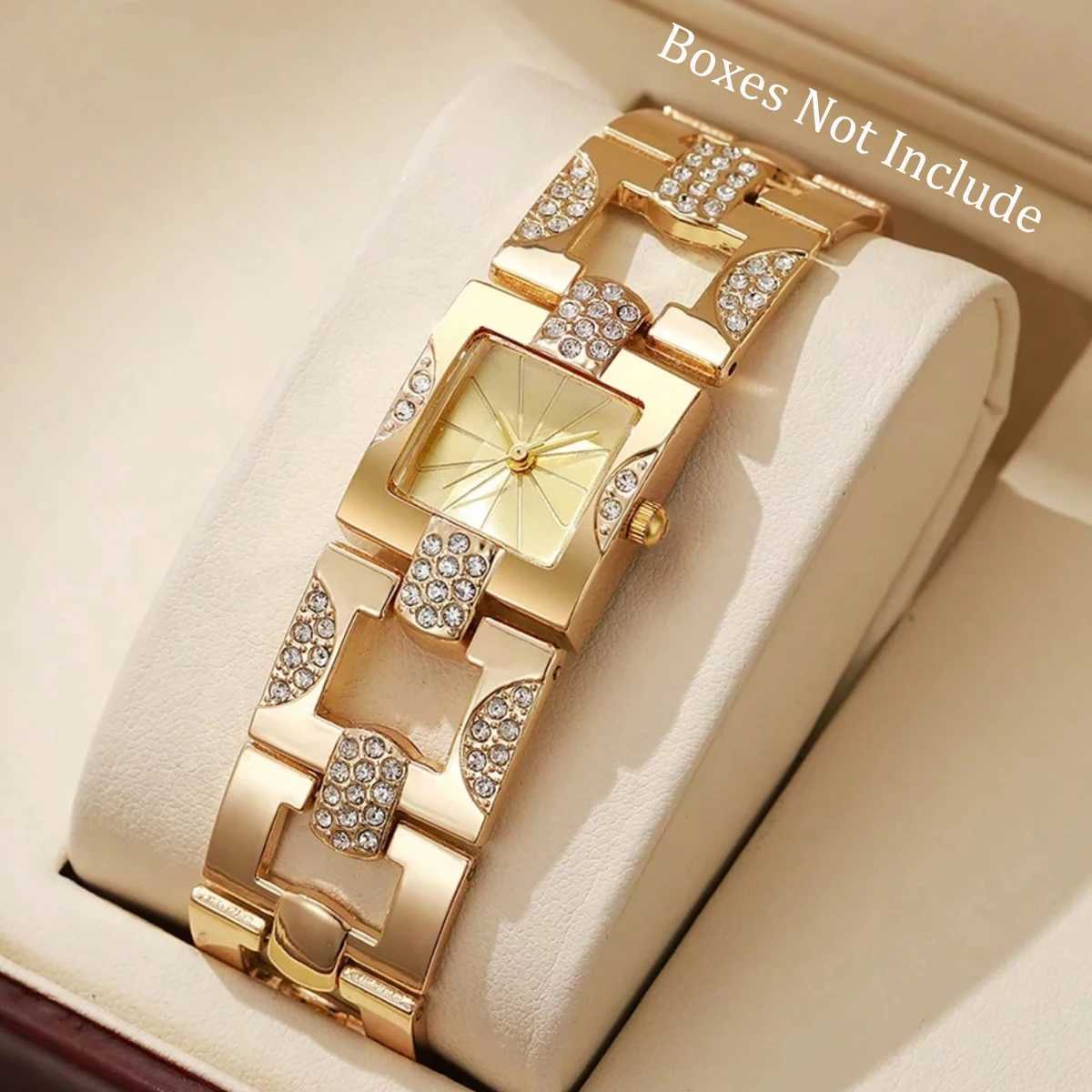 Fashion Women Watch Ladies Luxury Diamond Square Dial Quartz Watches Reloj Mujer Girls Clock GiftWithout Box XJ250527