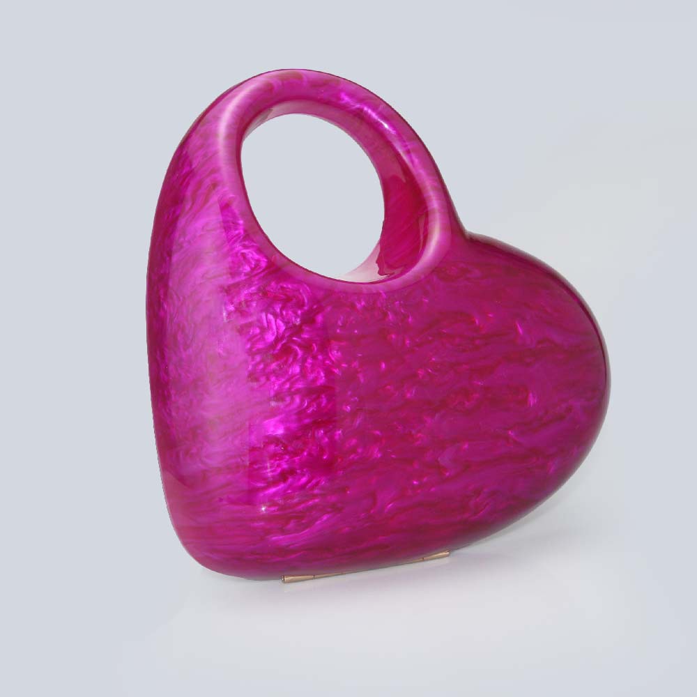 New Adult Girls Handheld Peach Heart Acrylic Bag Women's Fashion Show Wedding Banquet Bag Party Unique Handbag Female