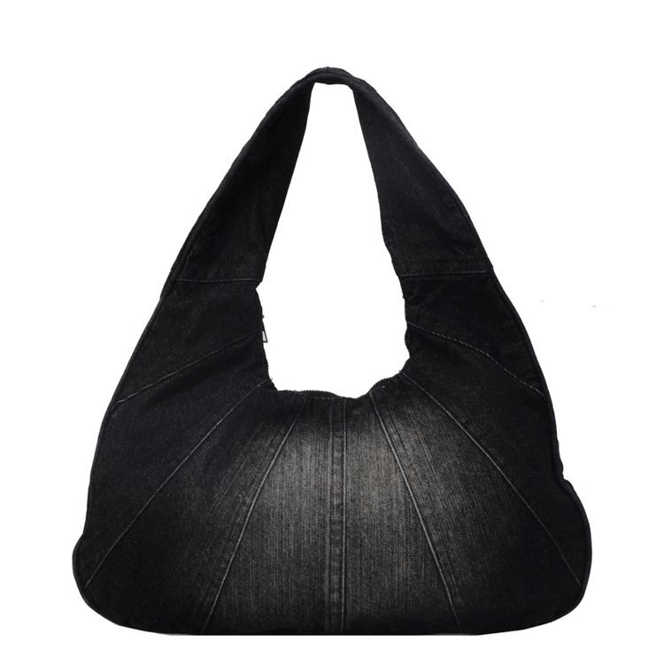 Luxury Brand Designer Bag Single Shoulder Bag Zipper Stitching Underarm Bag Denim Patchwork Trendy Dumpling Bag New Fashionable Handbag