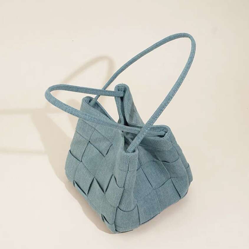for Women New Niche Handwoven Tote Simple Fashion Canvas Bucket Denim Shoulder Crossbody Bag