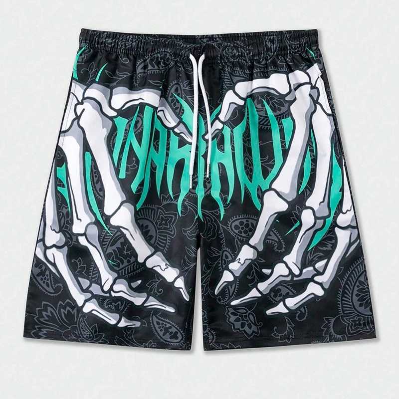 New Mens Summer Skeleton Hand Element Print Shorts 3d Printed Men Casual Fashion Sports Breathable Loose Trend Beach Shorts X250528