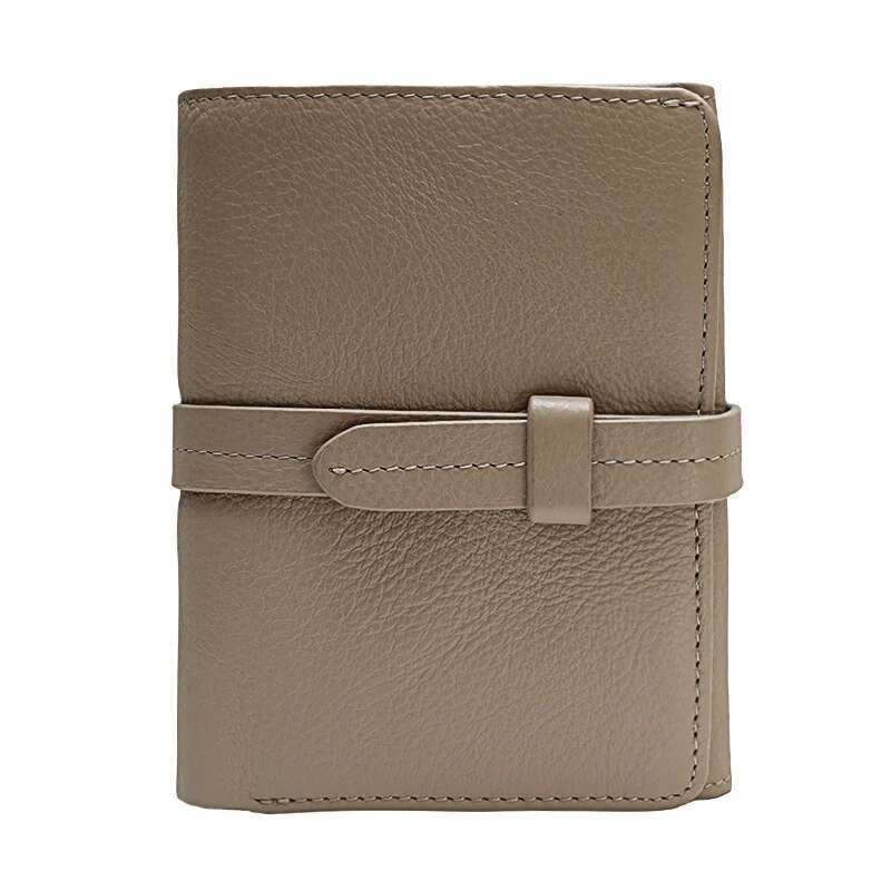 Ladies' short folding drawstring multifunctional large capacity wallet with niche design