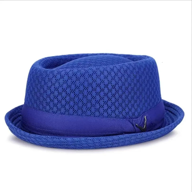 Breathable Hat England Mesh Flat Straw Hat Retro England Jazz Foldable Sun Hats Panama Casual Pa 250526