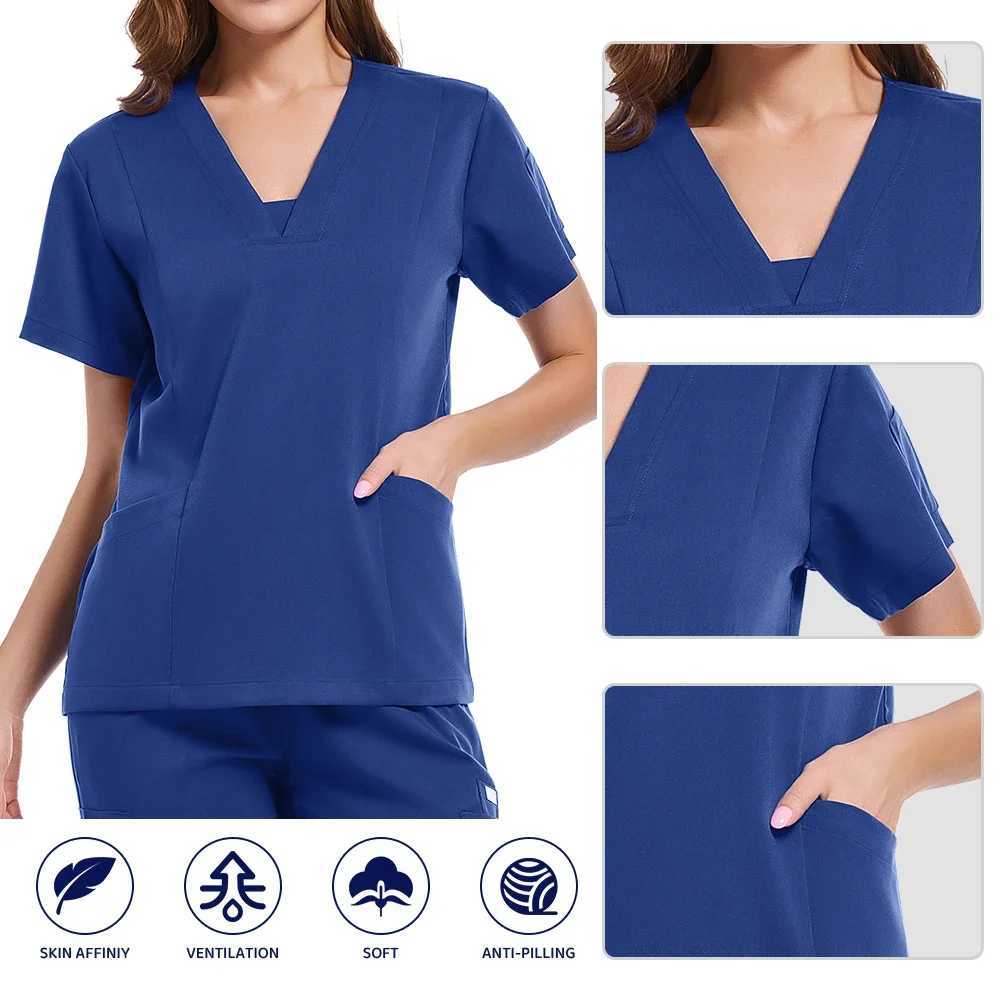 Two-piece Scrubs Oversize Medic Care Uniform Scrub Anti Wrinkle Stretch Fabric Hospital Uniform Nursing Medical Scrub Set X250528
