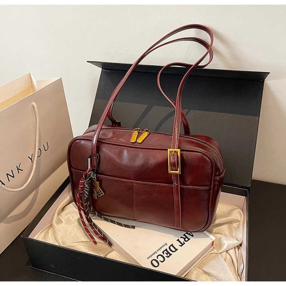 Small PU Leather Underarm Bags for Women 2025 Y2K New Trend Fashion Shoulder Handbags and Purses for Women Y250528