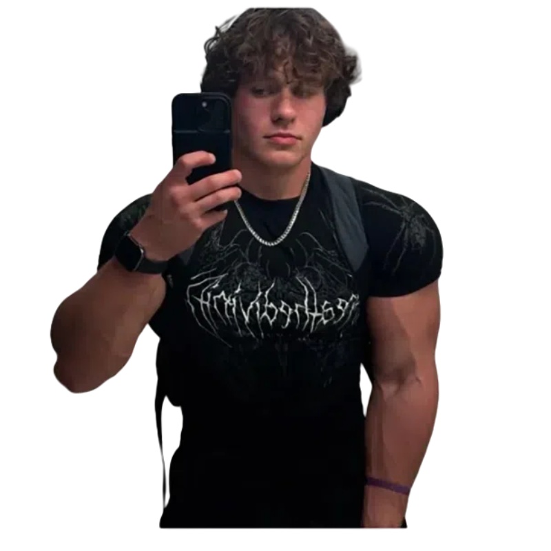 Men's T Shirts Breathedivinity Muscle Fit Tee America Summer Trendy Printed Men Quick Dry Breathable Gothic Streetwear T-shirt Luxury Brands Stre