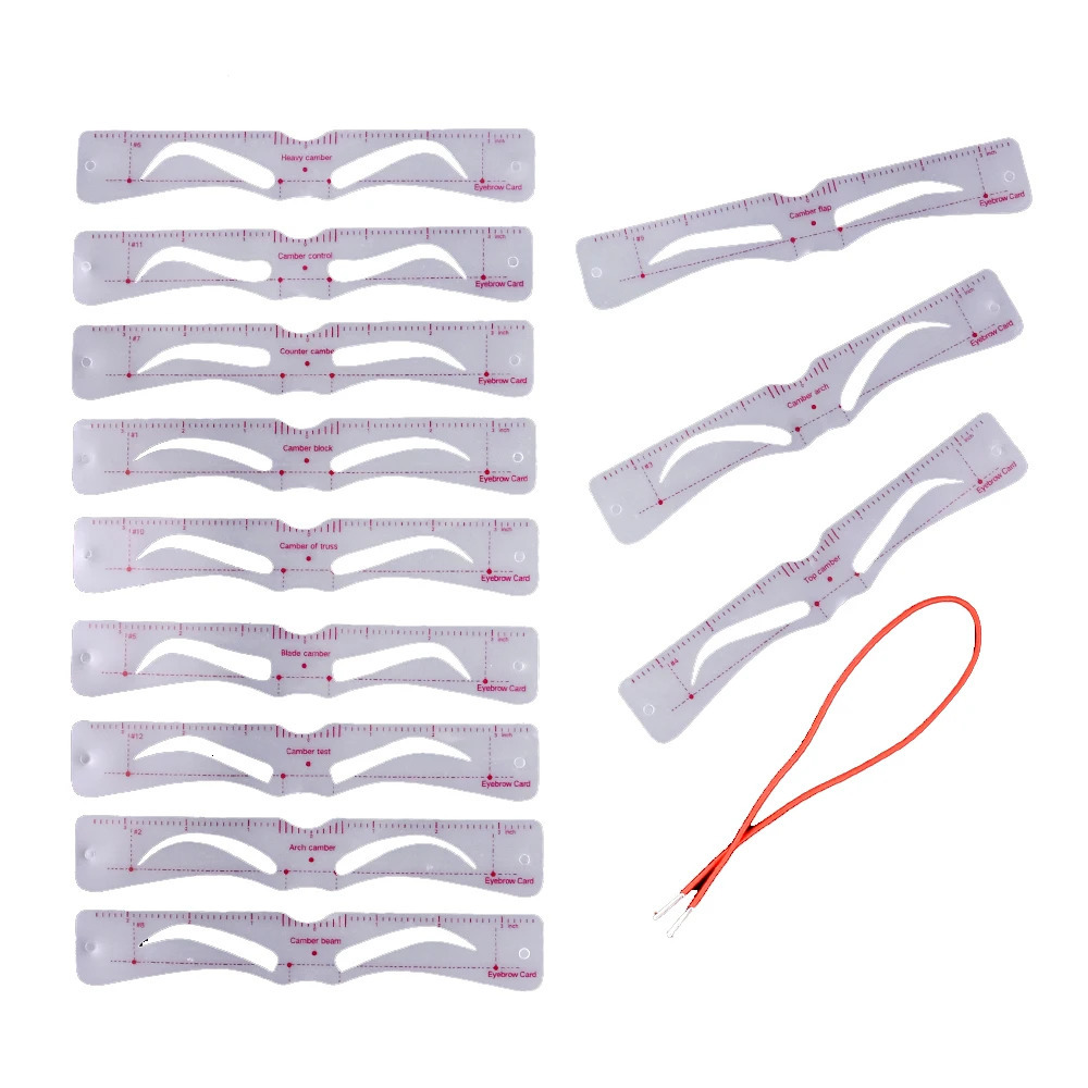 12pcs/Set s Eyebrow Shape Set Portable Plastic Eyebrow Stencil Card for Women Thrush Model Eye Brow Drawing Tool Makeup 250526 - view 5