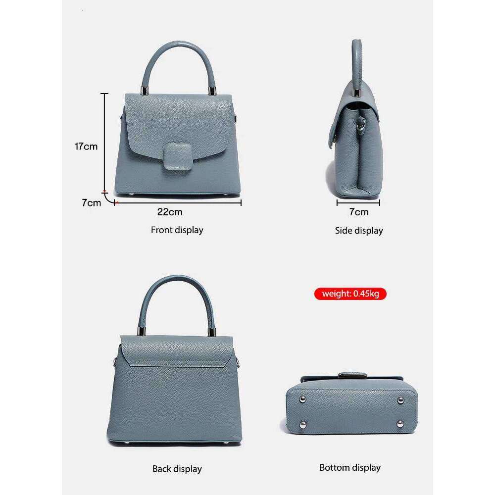 Designer Bag Zency Ladies Handbags Simple Leather Women Tote Designer Hasp Square Crossbody Top-Handle For Shopper Commuter Messenger Bag