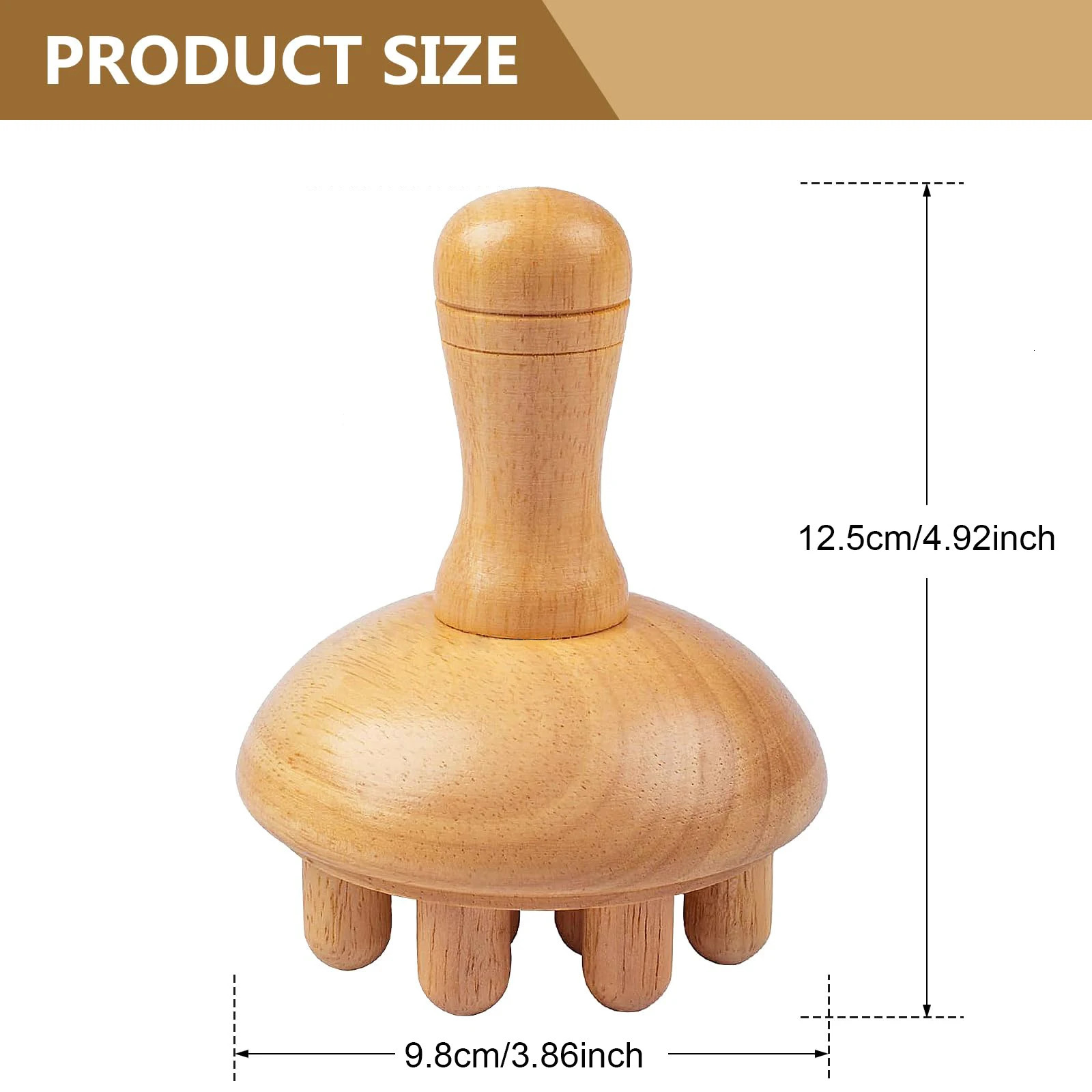 Wooden Mushroom Massager Manual Massage Tool Wood Mushroom Massage Tools Muscle Tension Local Fat Gua Sha for Full Body Use 250519
