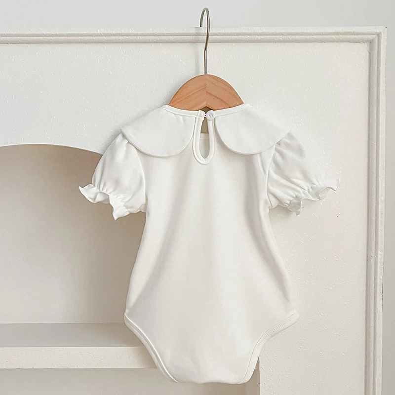 Summer Baby Romper Girls White born Bodysuit Short Sleeved Boys Girls Jumpsuit 0-24 Months Baby Clothes Outfits 250528