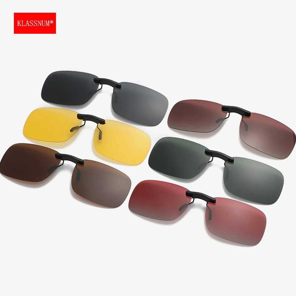 KLASSNUM Polarized Rimless Men Clip On Sunglasses Glasses Narrow Clip-on Lenses Women Anti-glare Sunglasses UV400 Goggles New In W250528