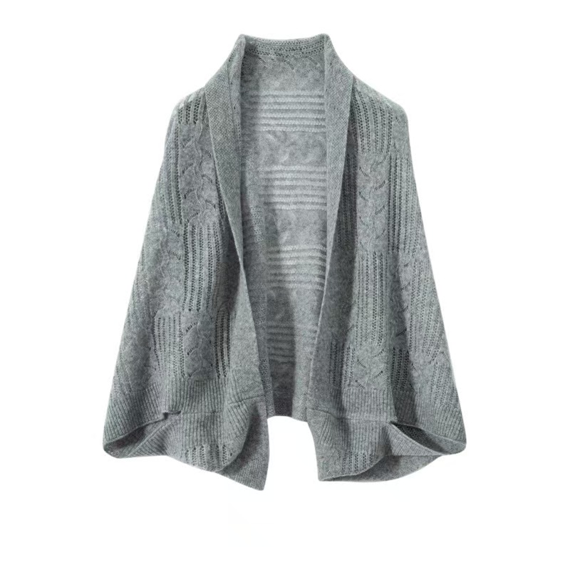 T825 wool shawl scarf cape hollow jacquard ethnic style knitted shawl