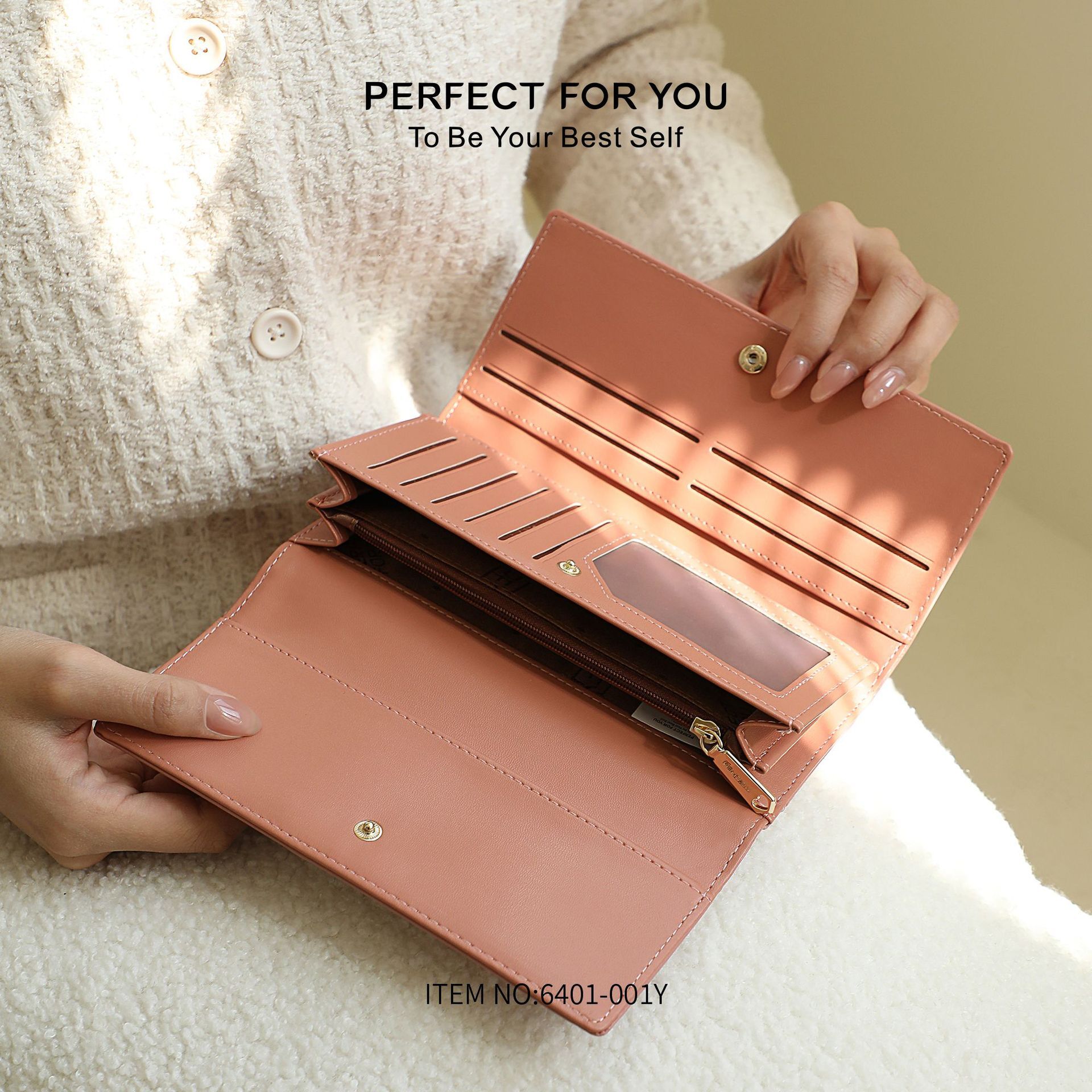 Free Shipping Designer Wallet Long Korean Version Handbag Fashionable Instagram Style ID Clip Multifunctional Large Capacity Phone Bag High-quality
