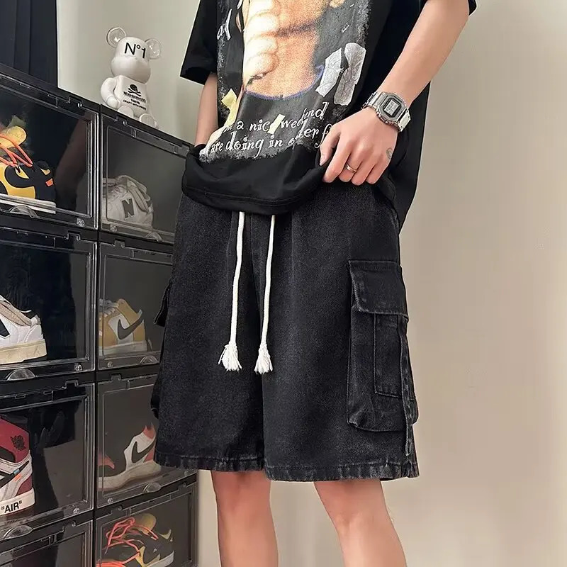 Y2K Oversized Short Hip Hop Harajuku Streetwear Korean Style Shorts Baggy Wide Leg Short Pants Male Clothes 250527