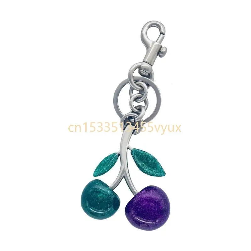 X5QD Cherry Charm Keychain Handmade Sparkling Fruit Keychain Versatile Bag Decoration 250527