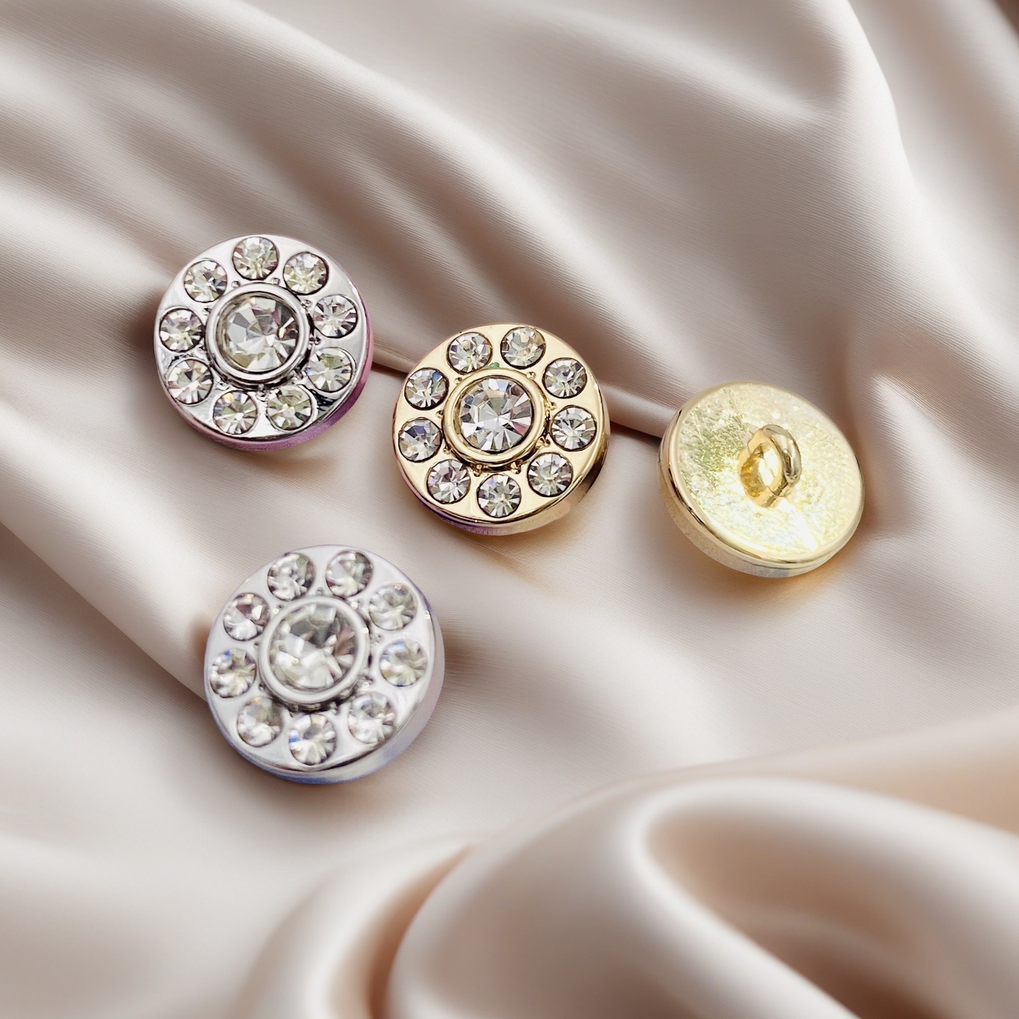 5-pack small fragrant style full diamond crystal button round sweet and luxurious high-end women's shirt sweater dress button