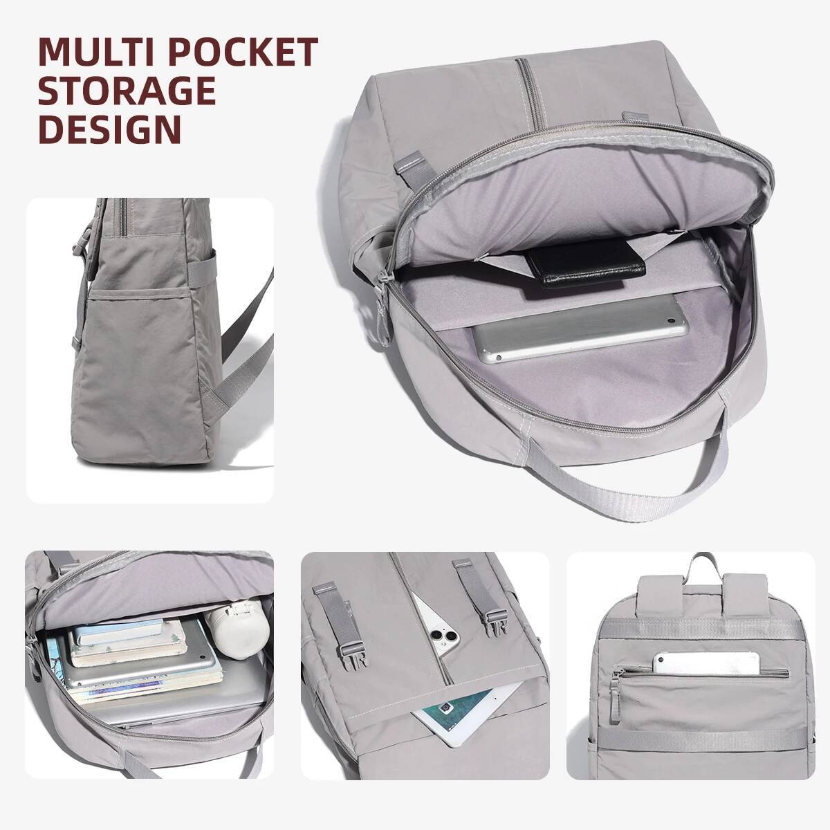 Cloth Women's Casual Lightweight Backpack, Computer Trolley Case, Large Capacity School Bag, Travel