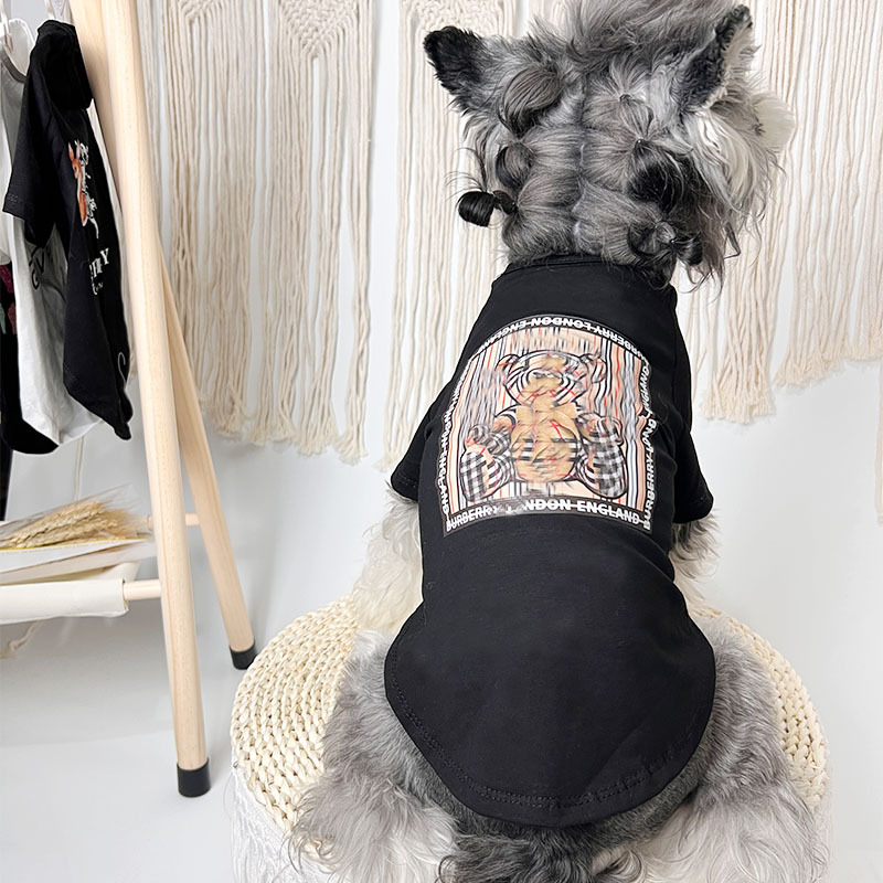 Designer Shirts Luxury Bear Printed Summer Dog Cotton T Shirt, Pet Tee Shirts Puppy Soft Pullover Clothes Apparel for Small Medium Dogs Cats XL A451