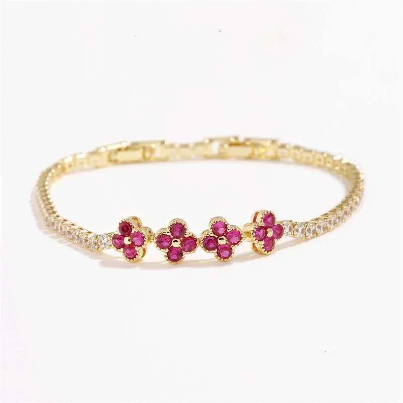 fashion INS personalized zircon bracelet simple lucky flower necklace