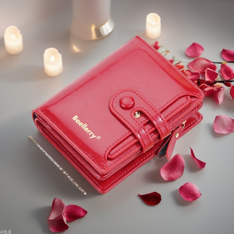 Free Shipping Designer Wallet New Women's High-end Card Bag Integrated Short Oil Wax Leather Student Ins Coin Wallet With Coin Strap