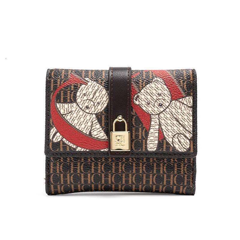 CH Fashion Versatile Letter Print Design Premium Feeling High Quality Standard Wallet Ladies Temperament Style Car