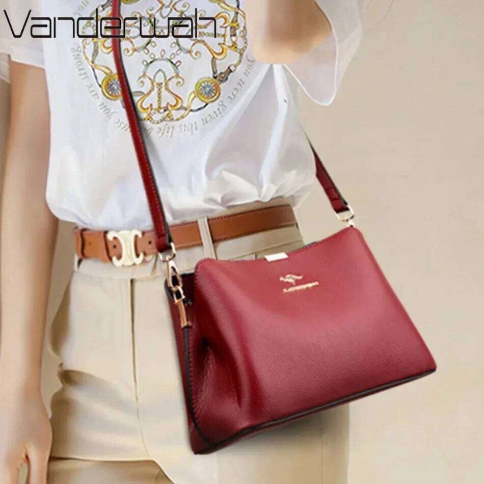 Designer Bag Solid Color Designer High Quality Leather Women's Handbag Purses Multifunctional Ladies Shoulder Messenger Bags Sac Femme