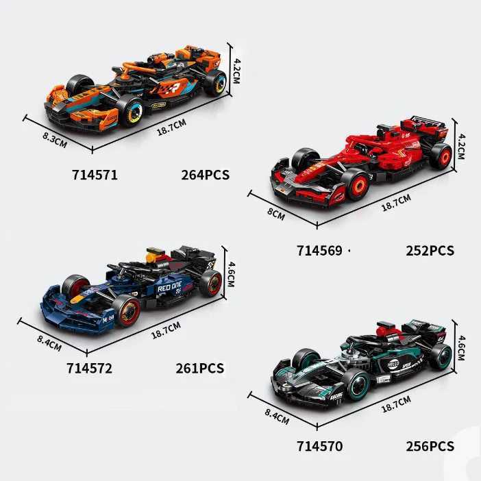 Technical Speed Champion Building Block Vehicle Super F1 Racing Team Model Sets Formula 1 Construction Brick Toy For Boys Gifts Z250528