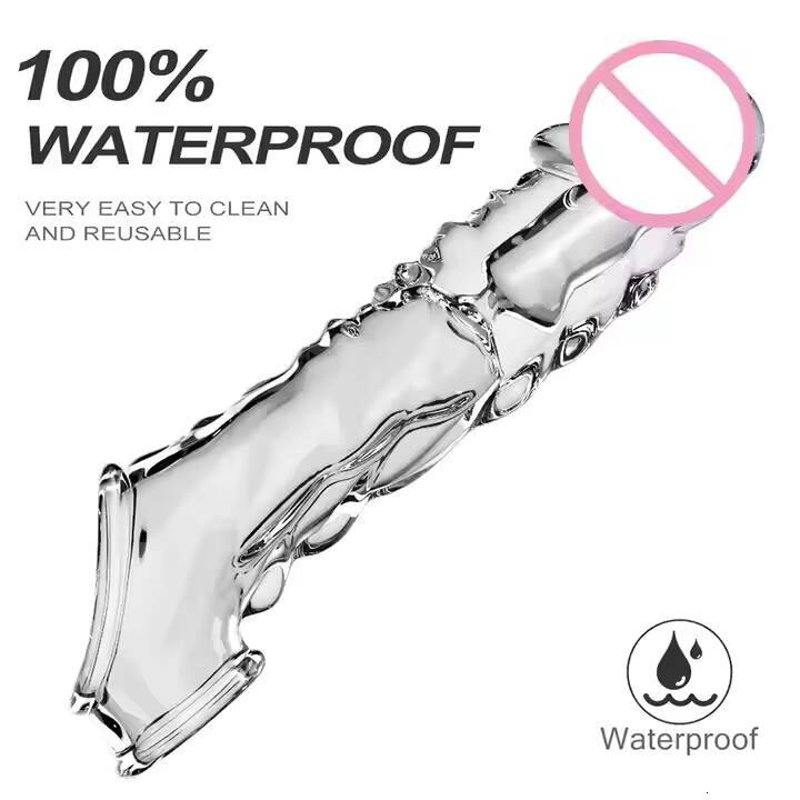 Transparent G-spot Sleeve Dildo Masturbation Stimulating Male Point Vibrator Sexy Adult Sex Toy