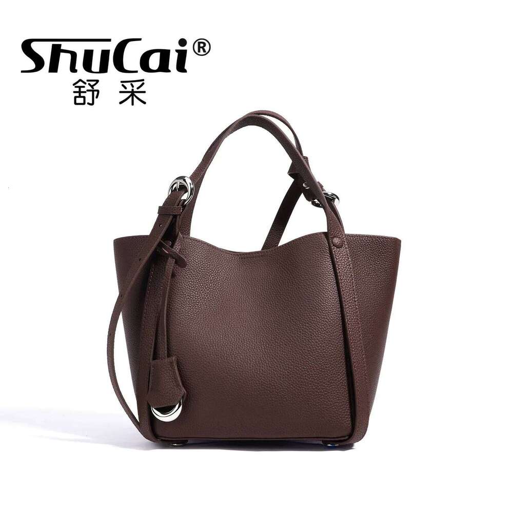 Free Shopping Designer Female Leather Fashion Handbag Commuter Vegetable Basket Shoulder Crossbody Women's Bag 2025 New