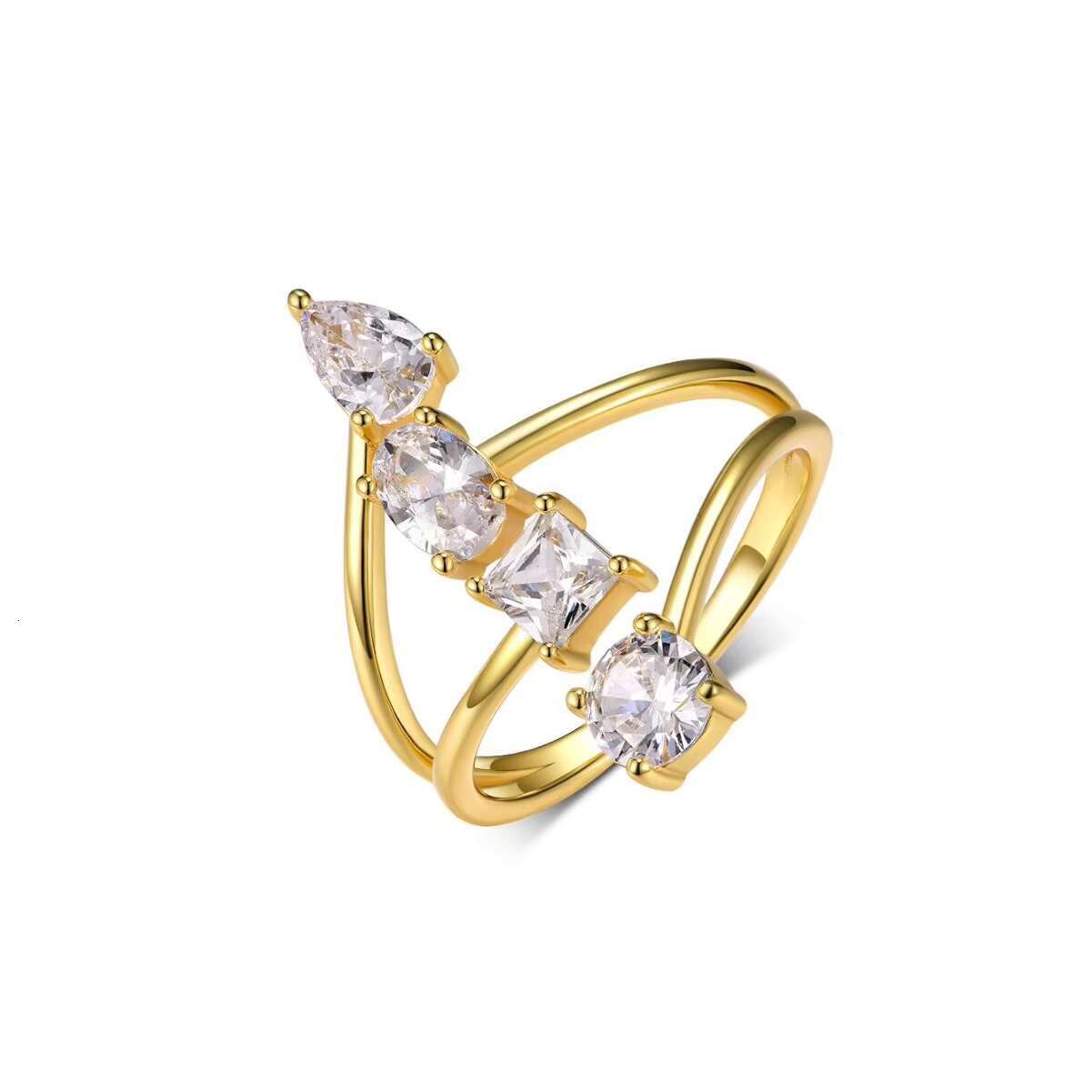 For Hot Sale S925 Silver Multi-Shaped Moissanite Ring Elegant Fashion Design