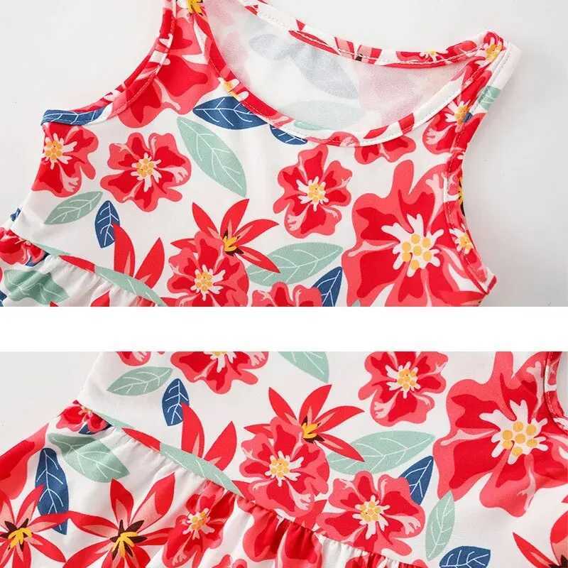 Sleeveless Printed Dress Milk Silk Material Comfortable and Good-looking A-line Skirt Kids Slip Dress for Height 75-115cm Girl X250528