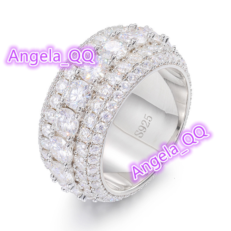 Hip Hop Jewelry 925 Sterling Silver Pave VVS Moissanite Diamond Multi Layer Iced Out Wedding Ring for Men Finger Ring