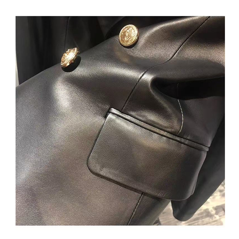 Wassup Happy Black Leather Jacket women's Spring and Autumn American Trendy Brand Retro Jacket High End Top