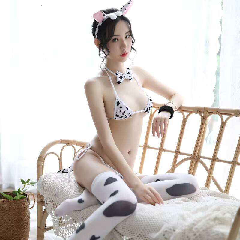 Sexy Lingerie Set Cosplay Ladies Uniform Temptation Cute Cartoon Cow Costume With Stockings