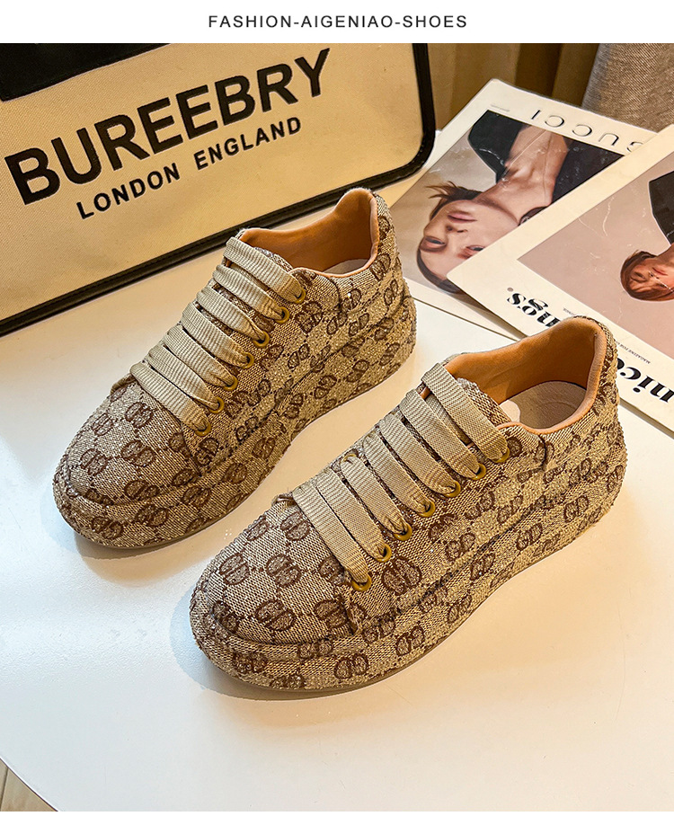 Free shipping designer women's shoes, fashionable diamond ironing, thick-soled casual sports shoes, versatile color-blocking letter-printed sneak
