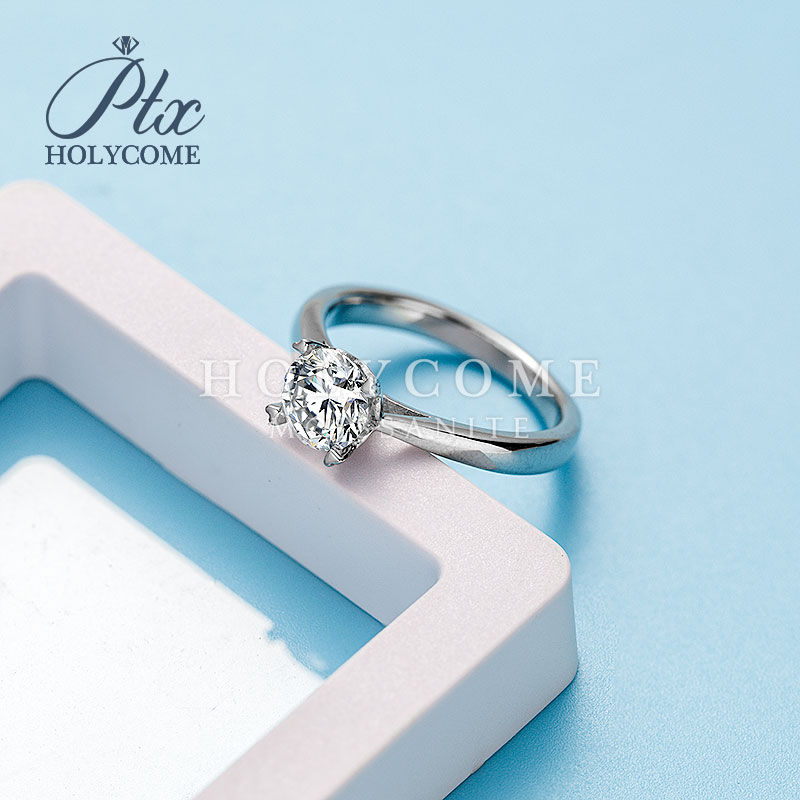 Heart Claw Four Prong Design Moissanite Ring 925 Sterling Silver Solitaire Moissanite Jewellery Women Fashion 1Ct Ring Jewelry Wholesale Wedding Ring