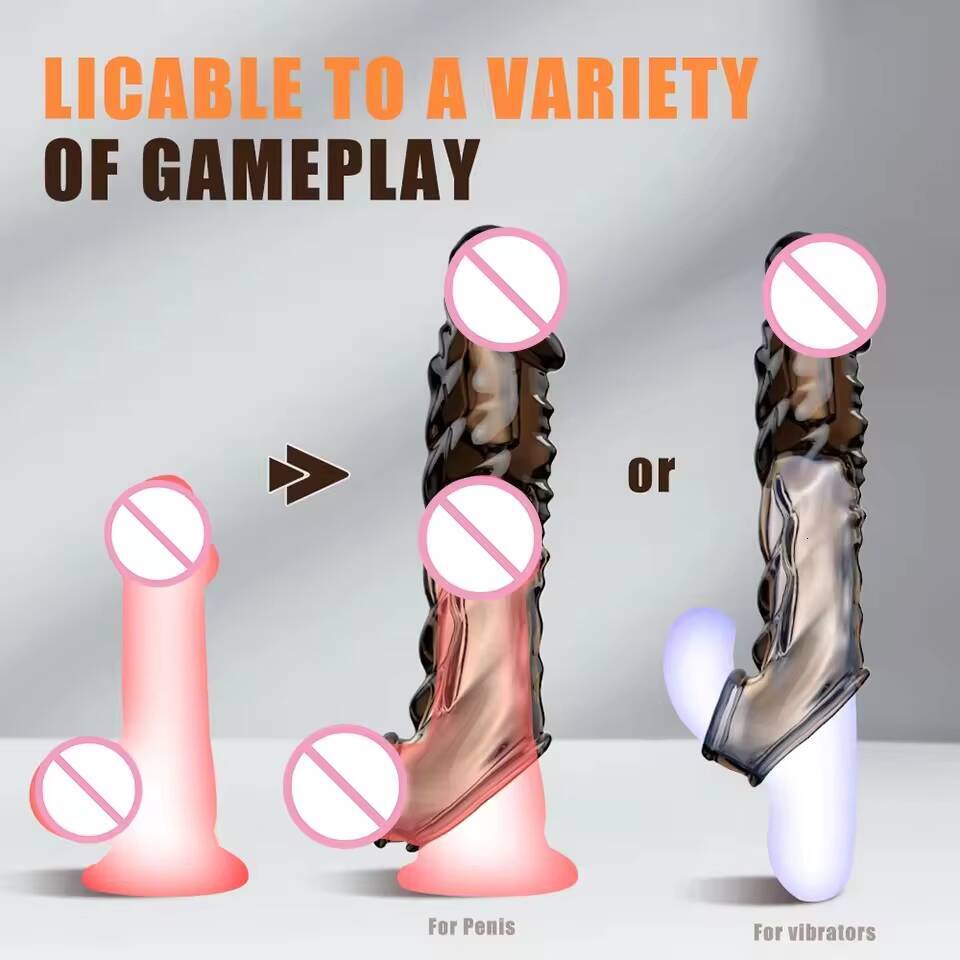 Transparent G-spot Sleeve Dildo Masturbation Stimulating Male Point Vibrator Sexy Adult Sex Toy