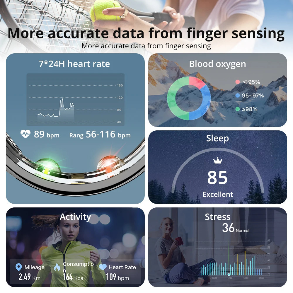 COLMI R10 Smart Ring with Charging Case for Men Women Health and Sleep Monitor 5ATM Waterproof Multi-sport Mode 250603