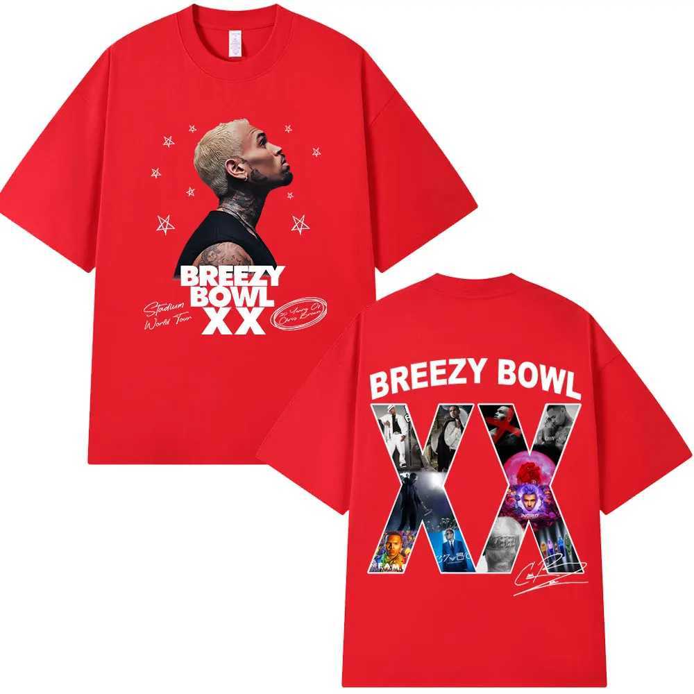 Chris Brown Brzy Bowl XX 2025 Tour Concert Merch T-shirt Mens Women Fashion Hip Hop T Shirt Cotton Casual Oversized T-shirts X250528