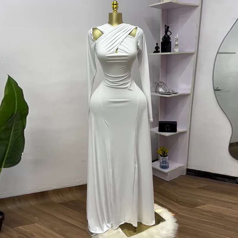 2025 Summer Women O-Neck Sleeve Mermaid Maxi Dress Birthday Beach Sexy Night Party Club Long Dresses