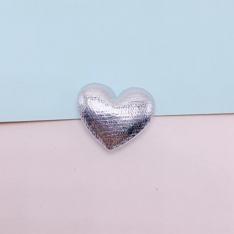 100Pcs 2CM Shiny Fabric Star Heart Padded Appliques Sew on Patches Embellishment for Scrapbooking Cake Topper Hair Clip Accessories