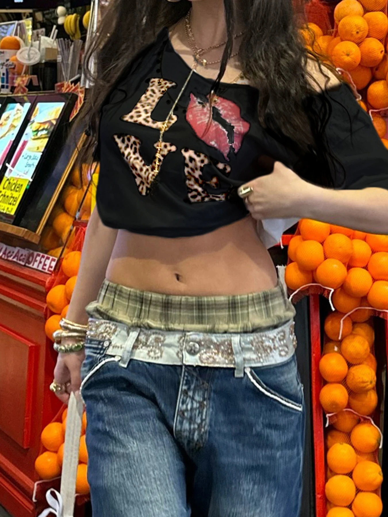 Cuteandpsycho Casual Sexy Crewneck Cropped Tops Slim Streetwear Summer Elastic Vintage Tees Short Sleeved Y2k Punk Clothings 250517